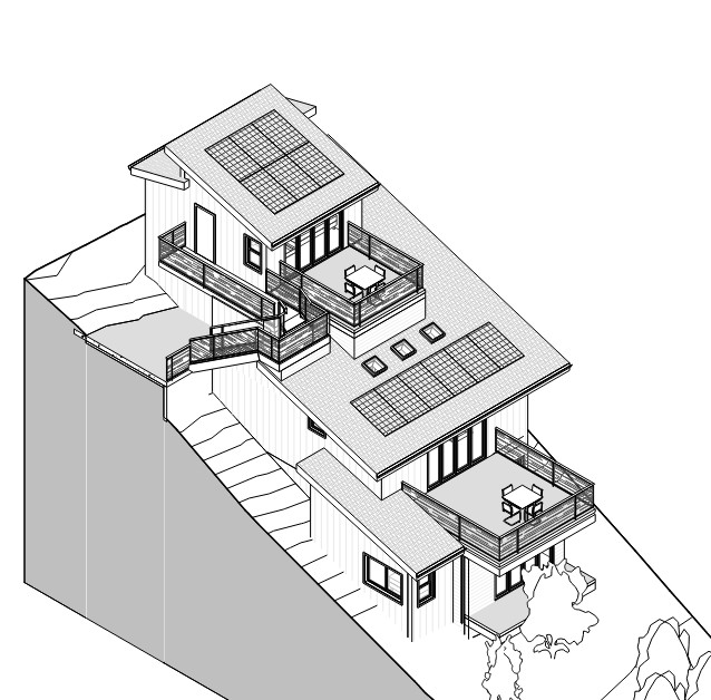 Barret residence axonometric view
